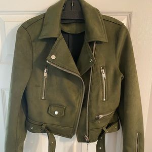 Zara faux suede biker jacket
